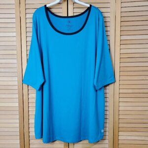 Fullbeauty Sport Short Sleeve Activewear Top With Contrast Trim 2X (26/28)